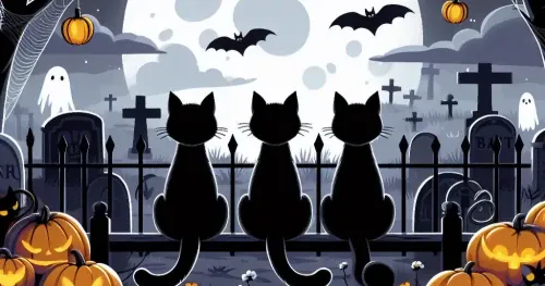 Why are black cats associated with Halloween?